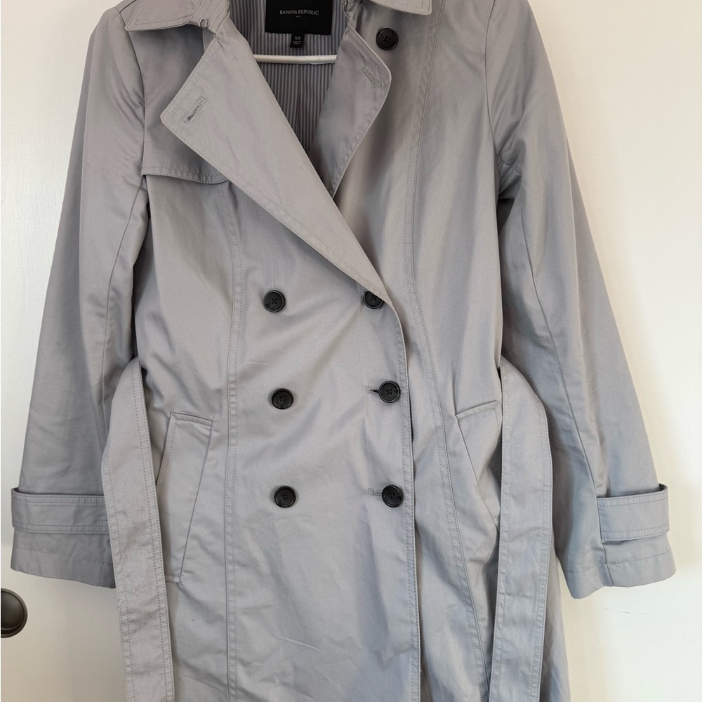 Banana Republic Light Gray Trench Coat